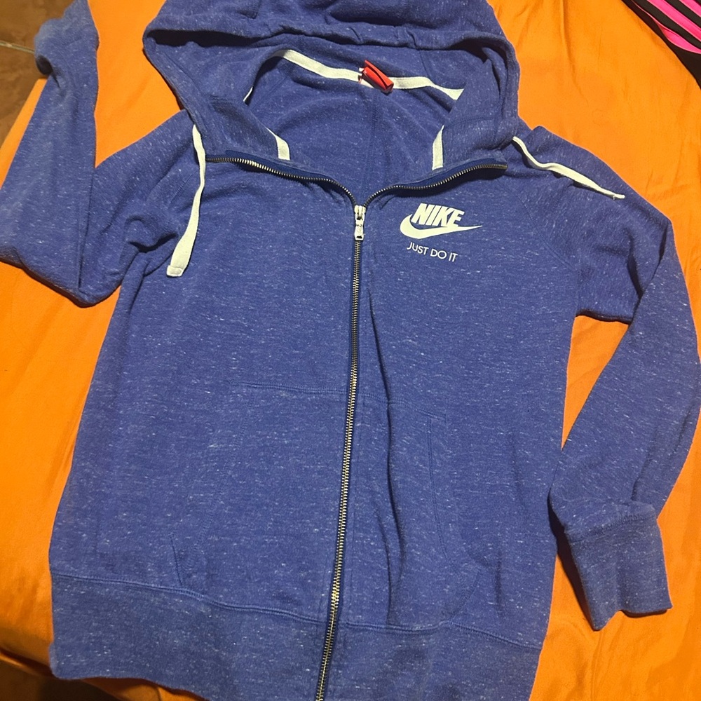 Nike men medium Blue Zip-Up Hoodie